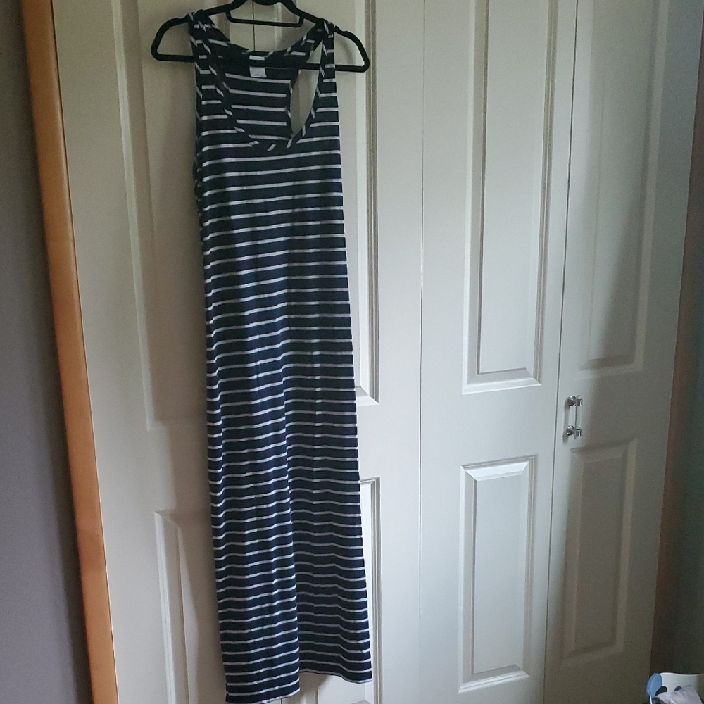 Striped Maxi Dress - Black and White